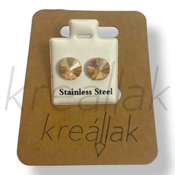 Bézs köves fülbevaló