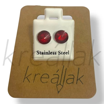 Piros köves fülbevaló