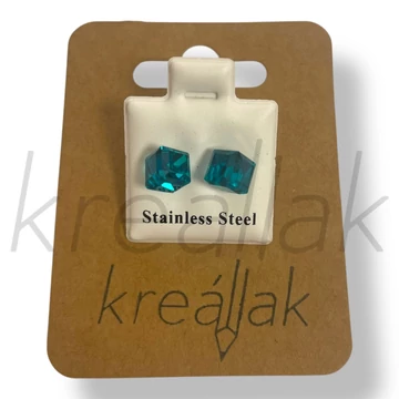 Türkizkék kocka kő fülbevaló
