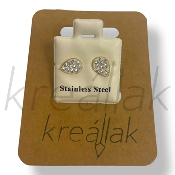 Ezüst köves csepp fülbevaló