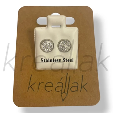 Fehér köves ezüst fülbevaló