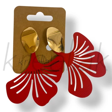 Piros virág szirom fülbevaló