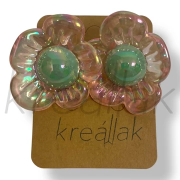 Rózsaszín virág fülbevaló