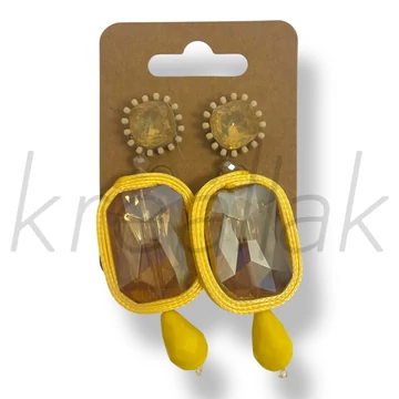 Sárga nagy köves fülbevaló