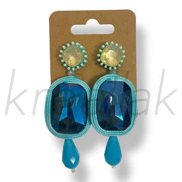 Türkizkék nagy köves fülbevaló