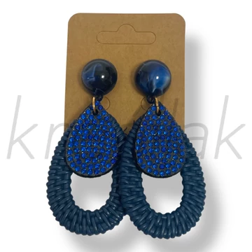 Kék strassz köves fülbevaló