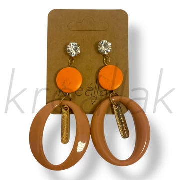 Narancs plasztik-fa fülbevaló