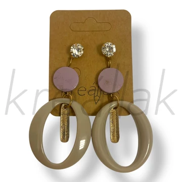 Szürke plasztik-fa fülbevaló