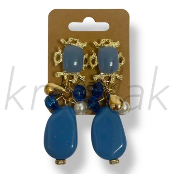 Kék gyöngyös fülbevaló