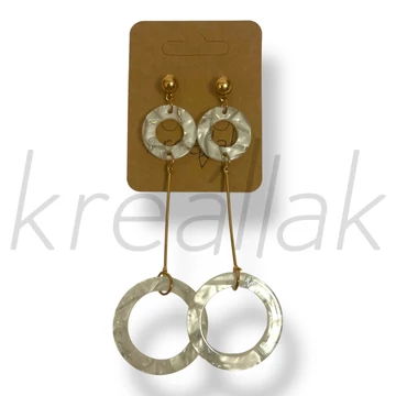 Fehér plasztik karika fülbevaló