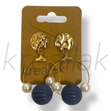 Kék gömbös fülbevaló