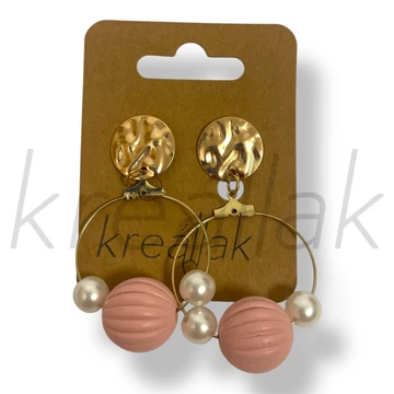 Rózsaszín gömbös fülbevaló