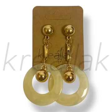 Krém színű karika fülbevaló