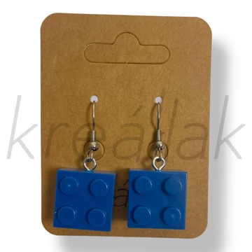 Építő kocka kék fülbevaló