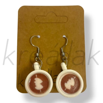 Kávés bögre fülbevaló