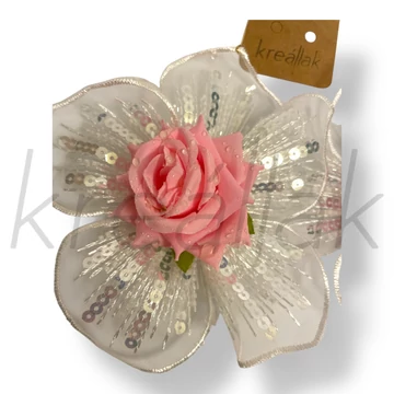 Flitteres nagy virág fülbevaló