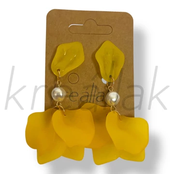 Sárga levél plasztik fülbevaló