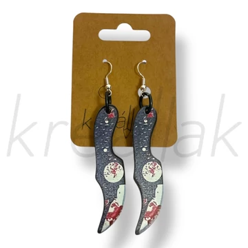 Halloween késes fülbevaló