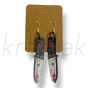 Halloween késes fülbevaló