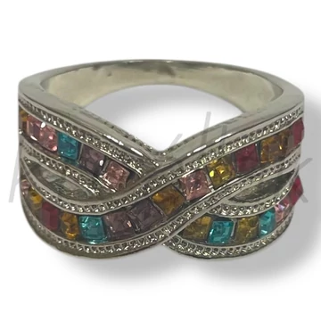 Színes apró köves gyűrű 