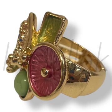 Színes virág koktélgyűrű