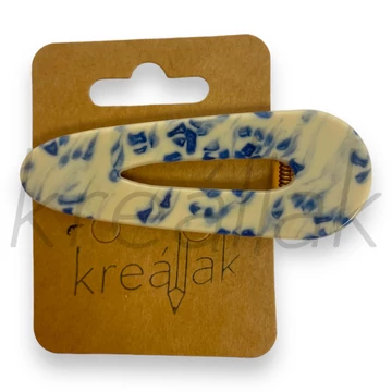 Hajcsipesz - Kék mintás plasztik hajcsipesz