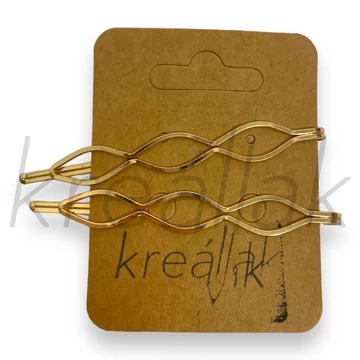 Hajcsat - Arany színű hullámos csat