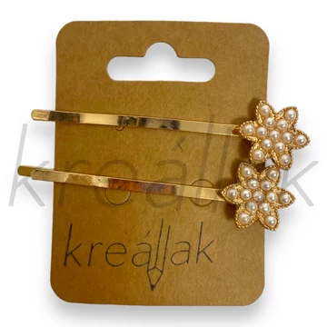 Hajcsat - Arany színű virágos hajcsat