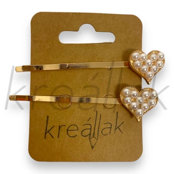 Hajcsat - Arany hajcsat szívekkel