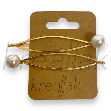 Hajcsat - Arany színű gyöngyös hajcsat szett