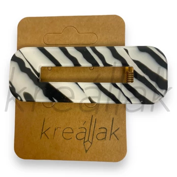 Hajcsipesz - Zebra mintás plasztik hajcsipesz