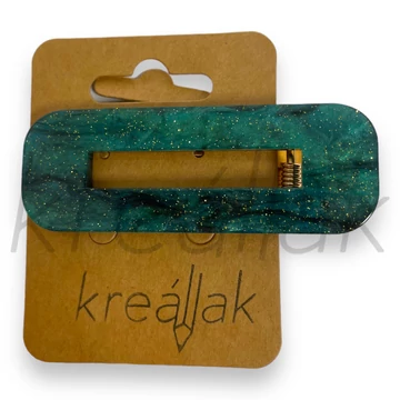 Hajcsipesz - Zöld csillámos  plasztik hajcsipesz