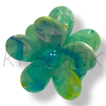 Zöld virág márvány hajcsat