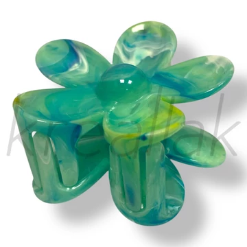 Zöld virág márvány hajcsat