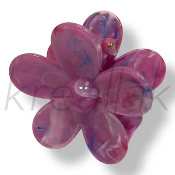 Lila márvány virág hajcsat