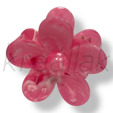 Pink márvány virág hajcsat