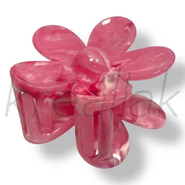 Pink márvány virág hajcsat