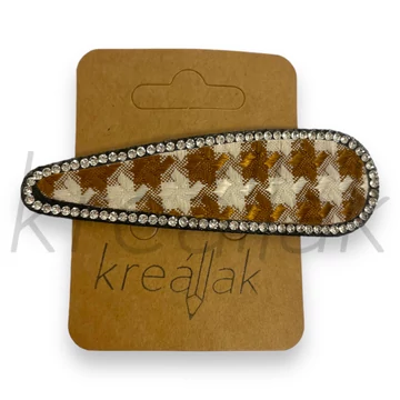 Hajcsat - Beige -barna tyúklábmintás hajcsat