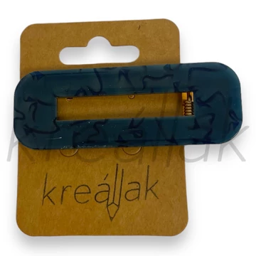 Hajcsipesz - Kék mintás plasztik hajcsipesz