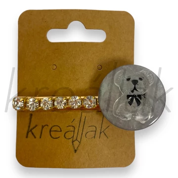 Hajcsipesz - Szürke macis plasztik hajcsipesz