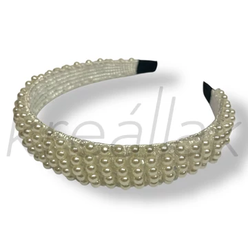 Fehér gyöngyös vastag hajpánt