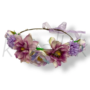 Lila virágos hajkoszorú