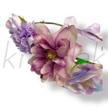 Lila virágos hajkoszorú