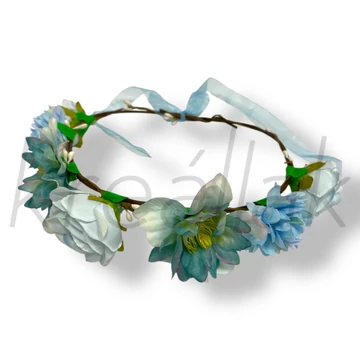Kék virágos hajkoszorú