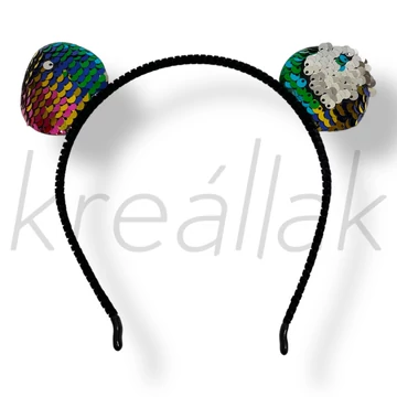 Flitteres zöld bársony hajpánt