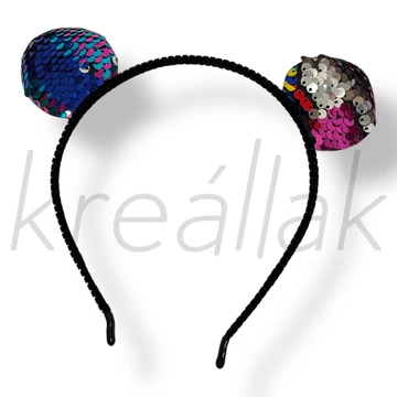 Kék flitteres bársony hajpánt 