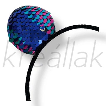 Kék flitteres bársony hajpánt 