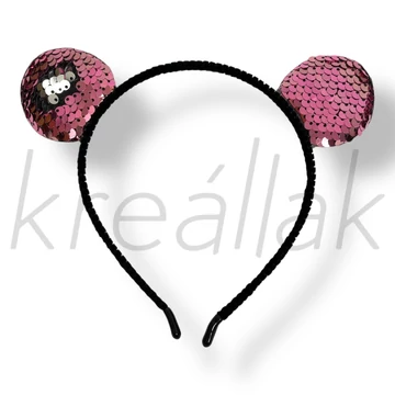 Rózsaszín flitteres hajpánt 