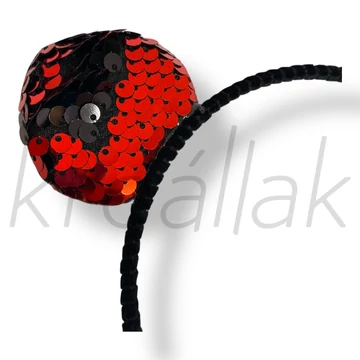 Piros flitteres bársony hajpánt