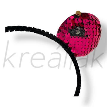 Pink flitteres bársony hajpánt